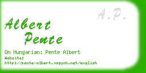 albert pente business card